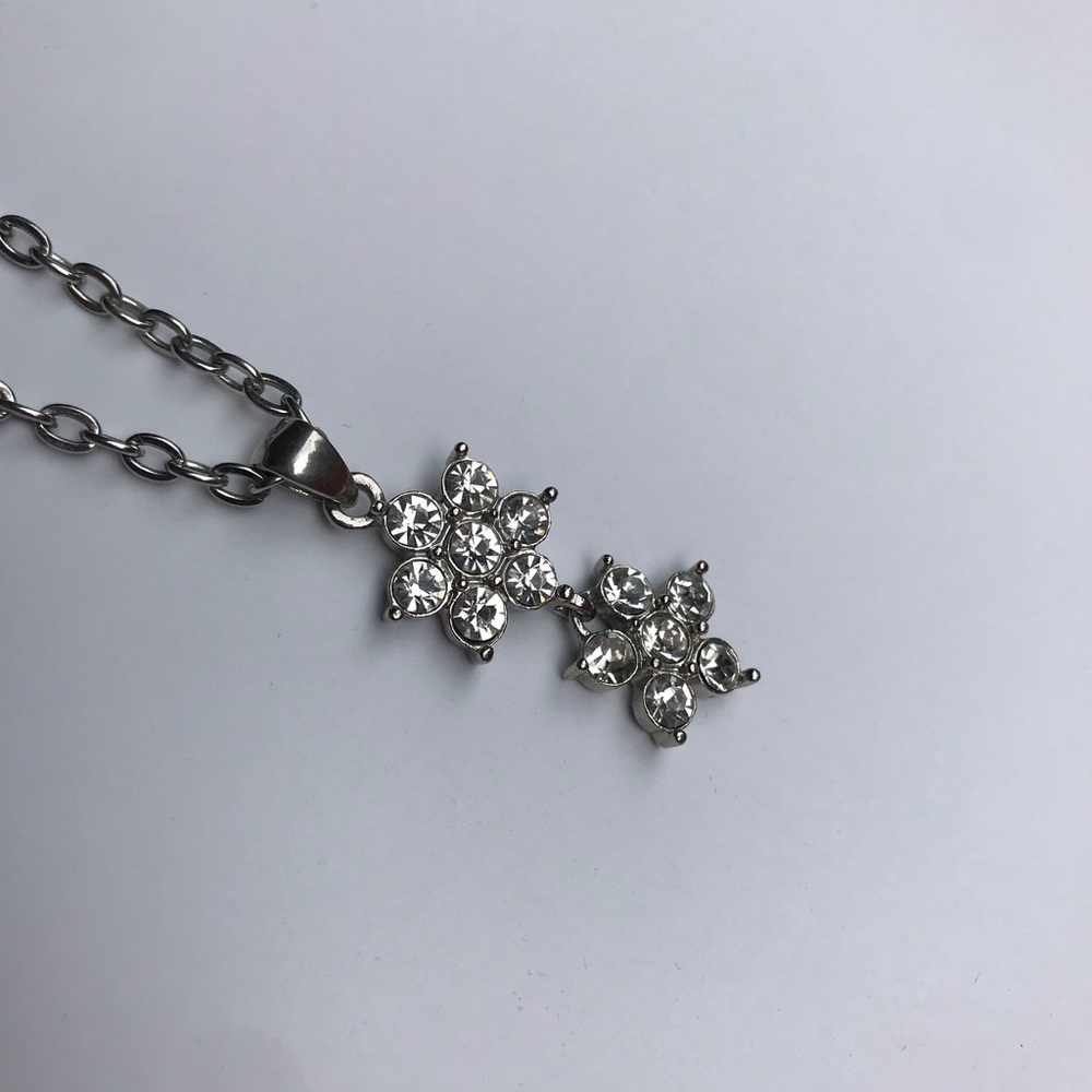 Sterling silver diamond necklace